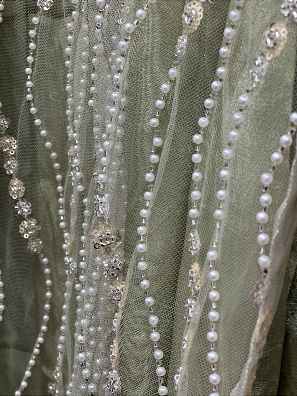Elegant sage (see pic )-Beaded Women's Dress